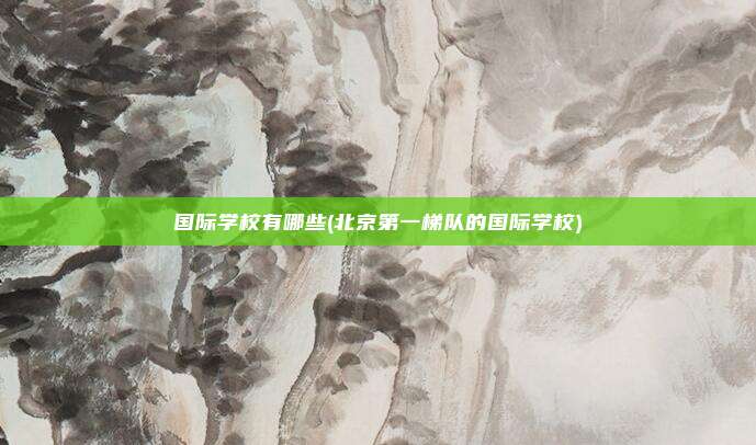 国际学校有哪些(北京第一梯队的国际学校)