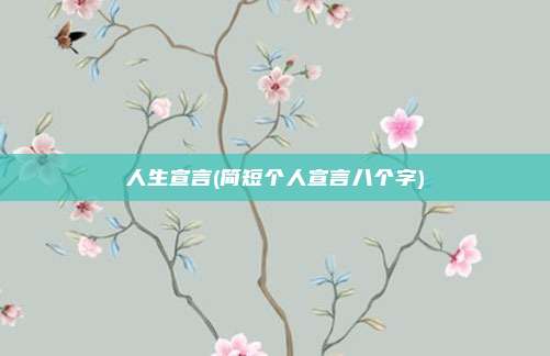 人生宣言(简短个人宣言八个字)