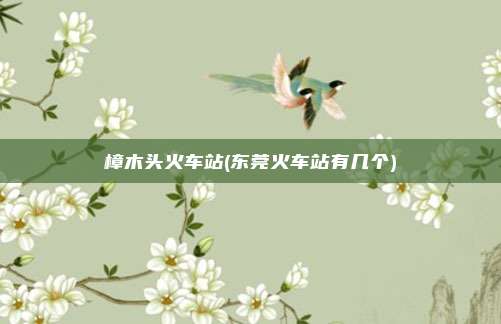 樟木头火车站(东莞火车站有几个)