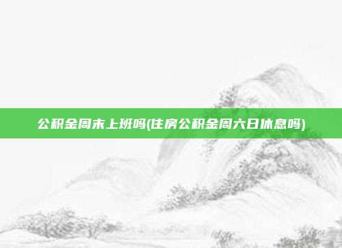 公积金周末上班吗(住房公积金周六日休息吗)