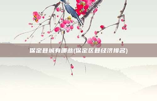 保定县城有哪些(保定区县经济排名)
