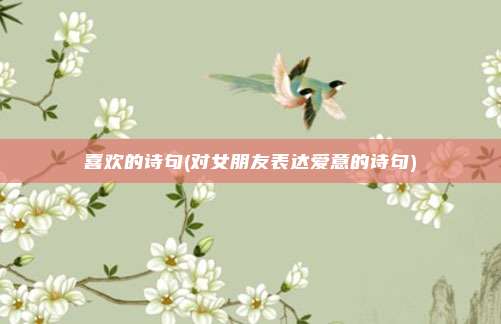 喜欢的诗句(对女朋友表达爱意的诗句)