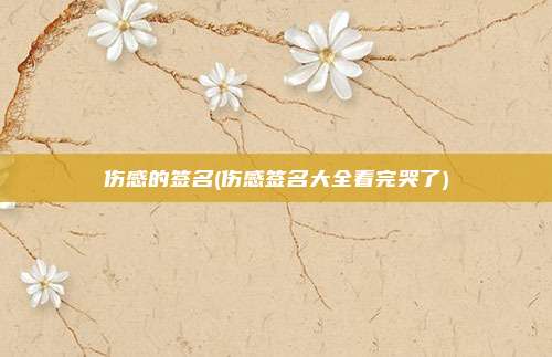 伤感的签名(伤感签名大全看完哭了)