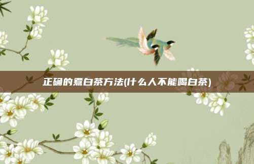 正确的煮白茶方法(什么人不能喝白茶)