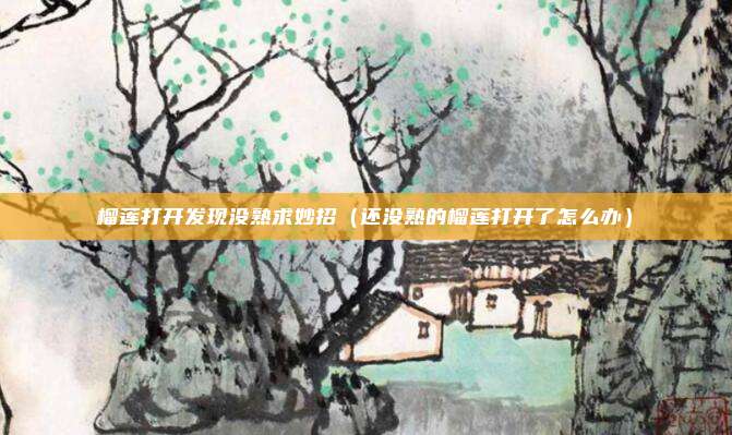 榴莲打开发现没熟求妙招（还没熟的榴莲打开了怎么办）