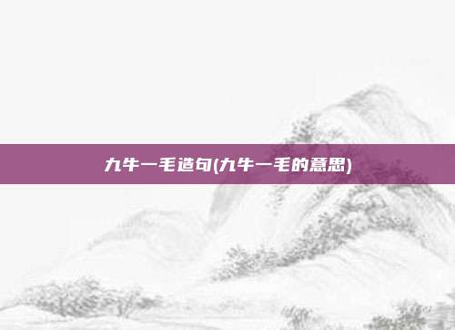 九牛一毛造句(九牛一毛的意思)