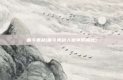 奋斗素材(奋斗素材人物事例摘抄)