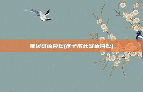 宝贝寄语简短(孩子成长寄语简短)