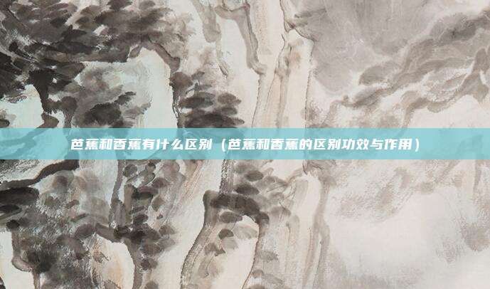 芭蕉和香蕉有什么区别（芭蕉和香蕉的区别功效与作用）