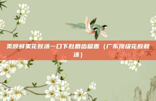 美颜鲜果花胶汤一口下肚唇齿留香（广东顶级花胶靓汤）