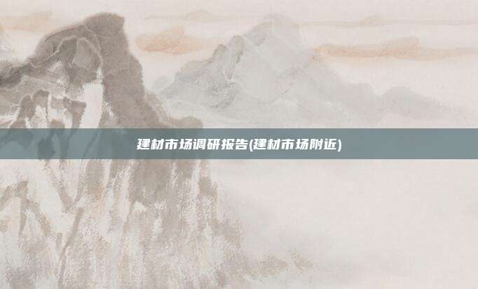 建材市场调研报告(建材市场附近)