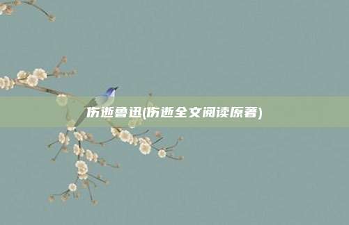 伤逝鲁迅(伤逝全文阅读原著)