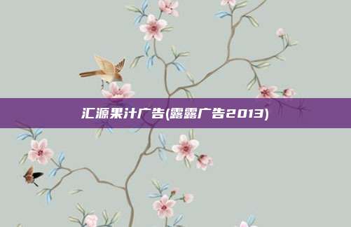 汇源果汁广告(露露广告2013)