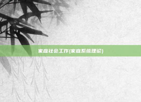 家庭社会工作(家庭系统理论)