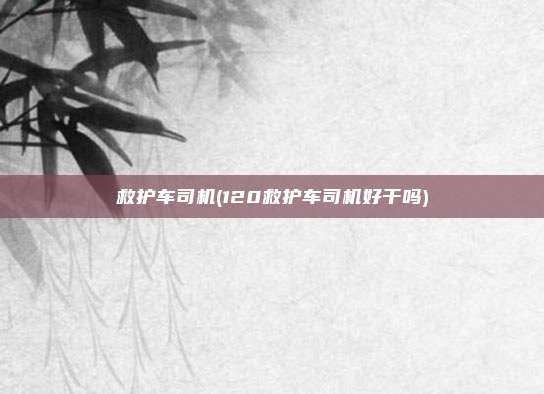 救护车司机(120救护车司机好干吗)