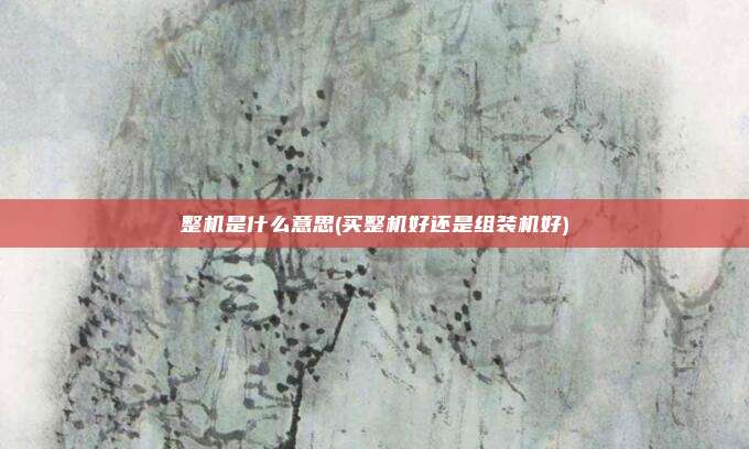 整机是什么意思(买整机好还是组装机好)