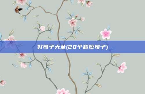 好句子大全(20个超短句子)