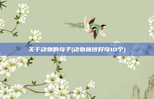 关于动物的句子(动物摘抄好句10个)