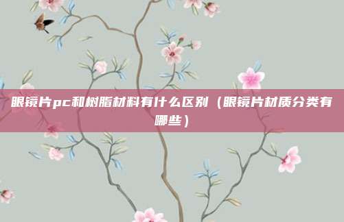 眼镜片pc和树脂材料有什么区别（眼镜片材质分类有哪些）