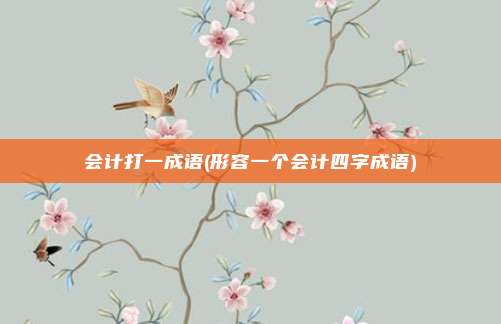 会计打一成语(形容一个会计四字成语)