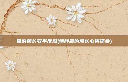 圆的周长教学反思(杨静圆的周长心得体会)
