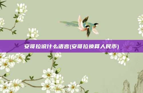 安哥拉说什么语言(安哥拉换算人民币)