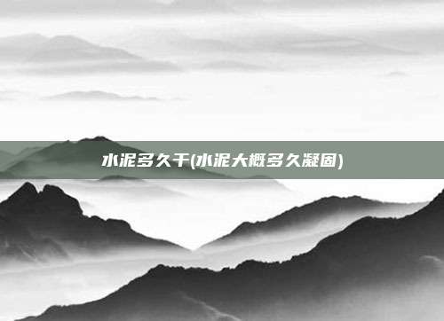 水泥多久干(水泥大概多久凝固)