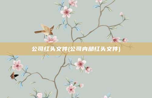 公司红头文件(公司内部红头文件)