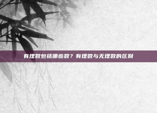 有理数包括哪些数?有理数与无理数的区别
