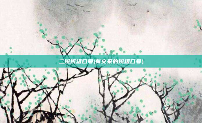 二班班级口号(有文采的班级口号)