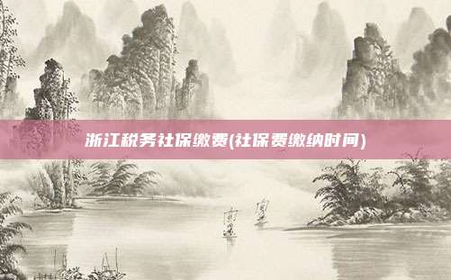 浙江税务社保缴费(社保费缴纳时间)