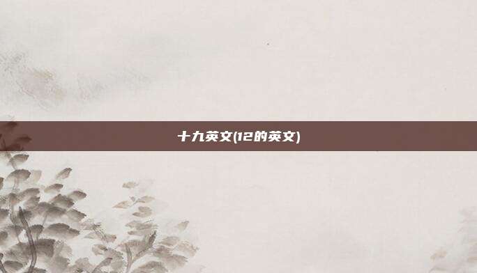 十九英文(12的英文)