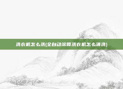 洗衣机怎么洗(全自动滚筒洗衣机怎么清洗)