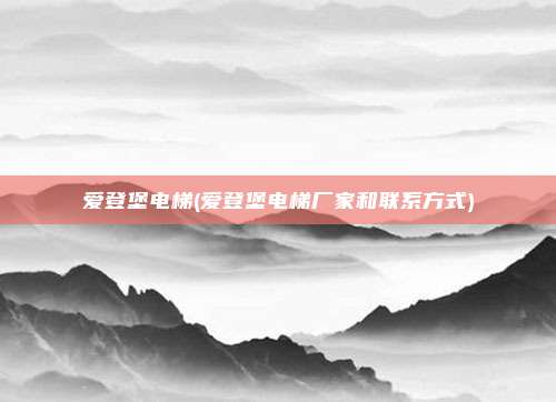 爱登堡电梯(爱登堡电梯厂家和联系方式)