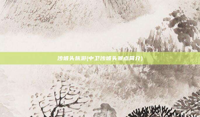 沙坡头旅游(中卫沙坡头景点简介)