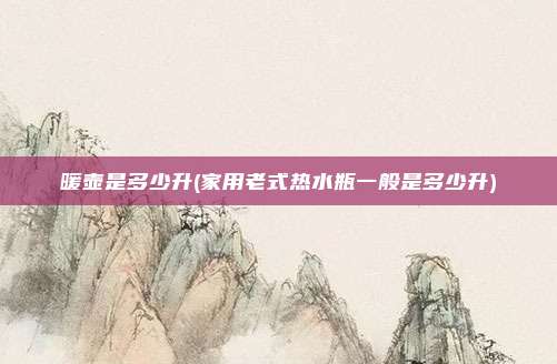 暖壶是多少升(家用老式热水瓶一般是多少升)