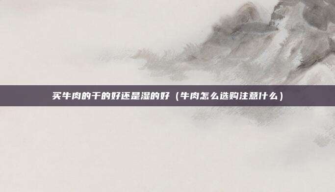 买牛肉的干的好还是湿的好（牛肉怎么选购注意什么）