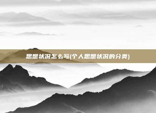 思想状况怎么写(个人思想状况的分类)