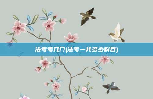 法考考几门(法考一共多少科目)