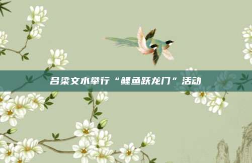 吕梁文水举行“鲤鱼跃龙门”活动