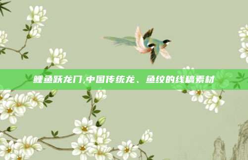 鲤鱼跃龙门,中国传统龙、鱼纹的线稿素材