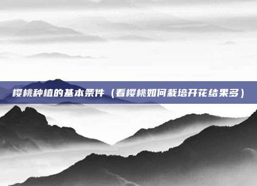 樱桃种植的基本条件(看樱桃如何栽培开花结果多)