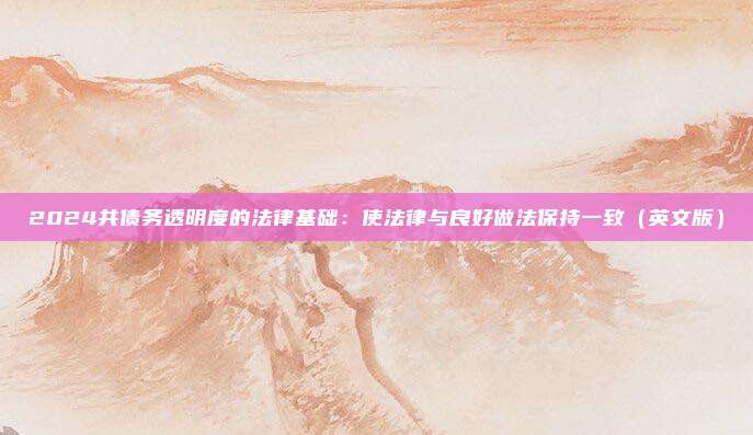 2024共债务透明度的法律基础：使法律与良好做法保持一致（英文版）
