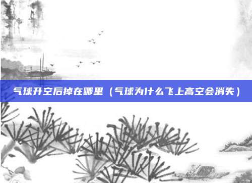 气球升空后掉在哪里(气球为什么飞上高空会消失)