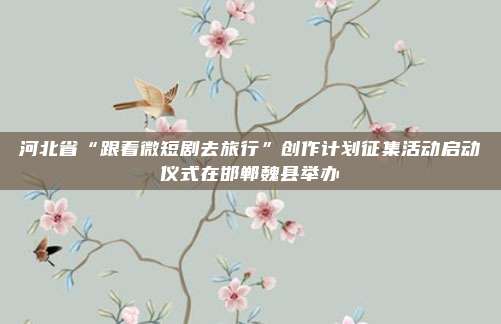 河北省“跟着微短剧去旅行”创作计划征集活动启动仪式在邯郸魏县举办