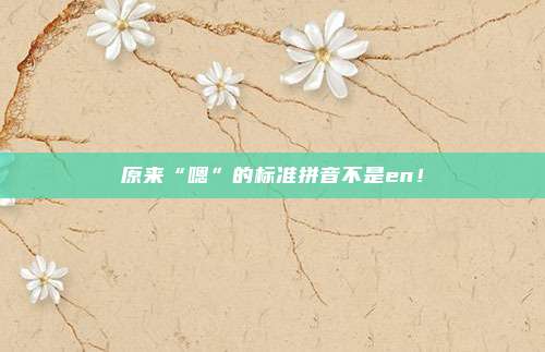 原来“嗯”的标准拼音不是en！