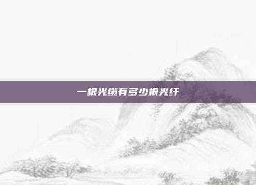 一根光缆有多少根光纤
