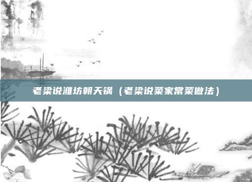 老梁说潍坊朝天锅(老梁说菜家常菜做法)