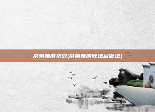 茶树菇的功效(茶树菇的吃法和做法)