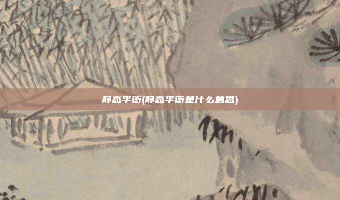 静态平衡(静态平衡是什么意思)
